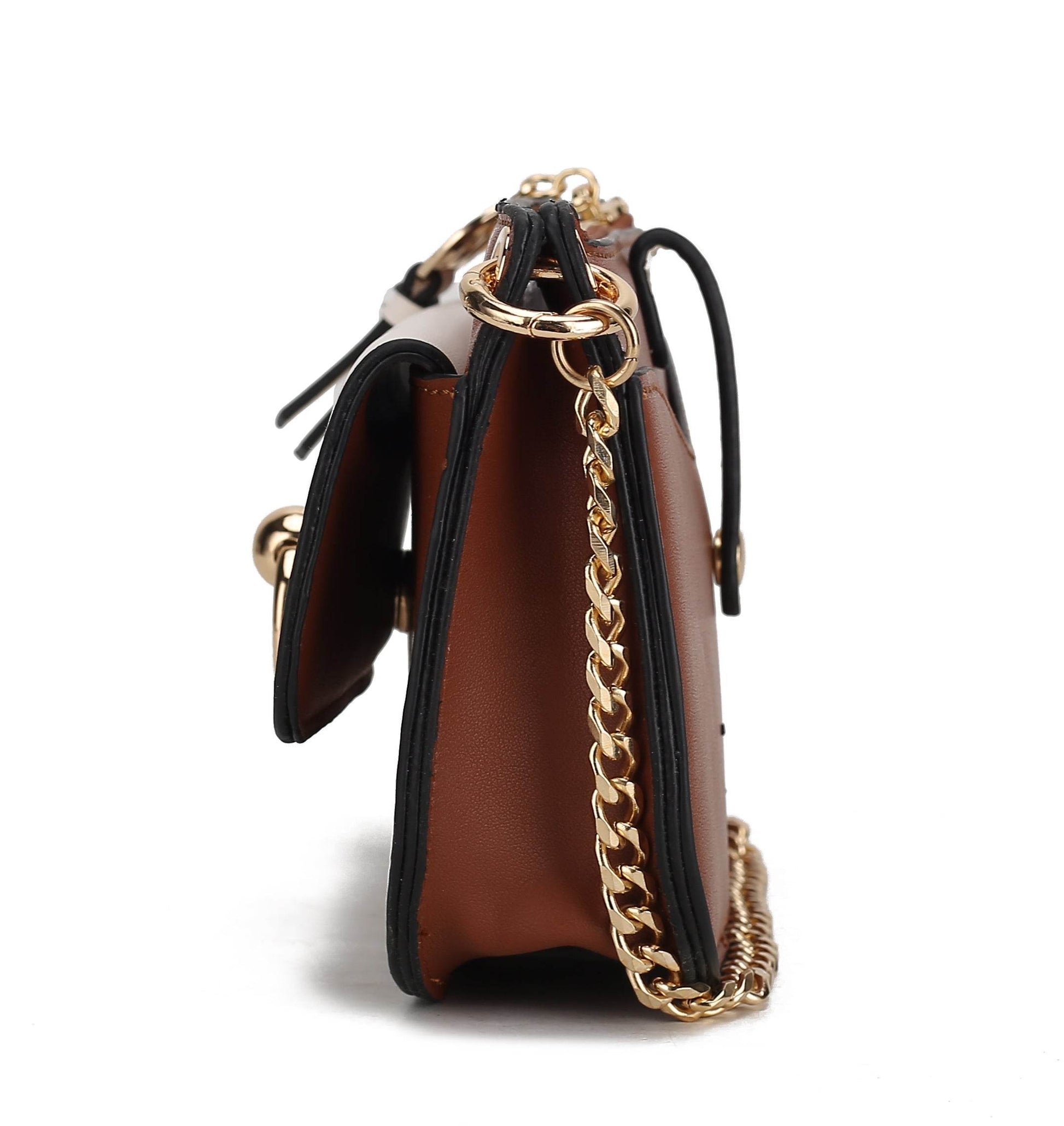 Jill Vegan Leather Women Color Block Crossbody Bag - Dressect