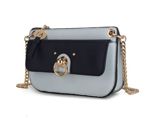 Jill Vegan Leather Women Color Block Crossbody Bag - Dressect