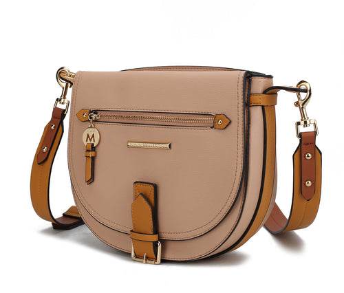 Drew Vegan Leather Color Block Women Shoulder Bag - Dressect