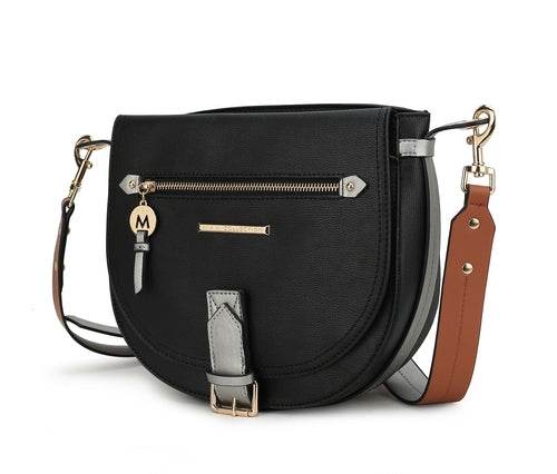 Drew Vegan Leather Color Block Women Shoulder Bag - Dressect