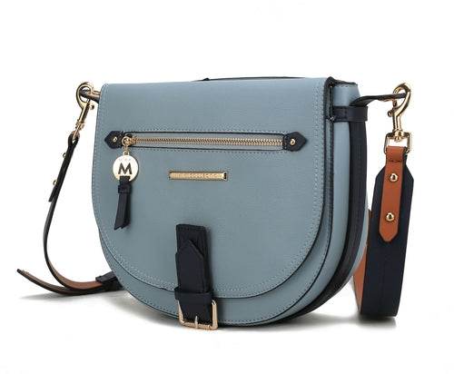 Drew Vegan Leather Color Block Women Shoulder Bag - Dressect
