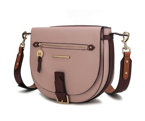 Drew Vegan Leather Color Block Women Shoulder Bag - Dressect
