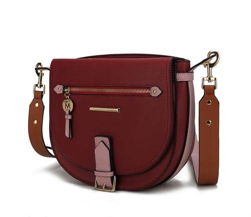 Drew Vegan Leather Color Block Women Shoulder Bag - Dressect