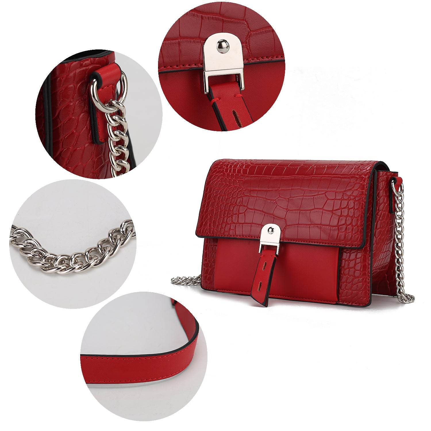 MKF Collection Hope Crocodile Embossed Shoulder Handbag by Mia K - Dressect