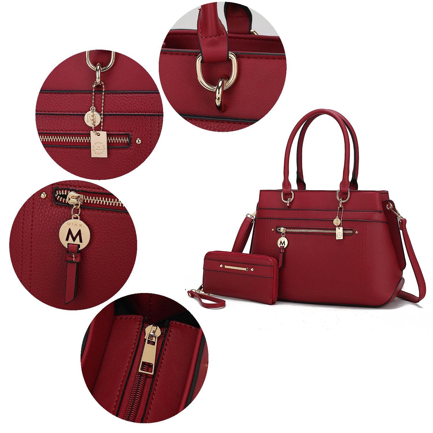 Gardenia Vegan Leather Women Tote Bag with Wallet - Dressect