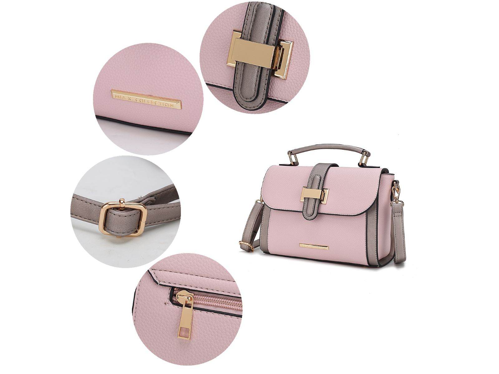 Willa Color Block Vegan Leather Women Shoulder Bag - Dressect