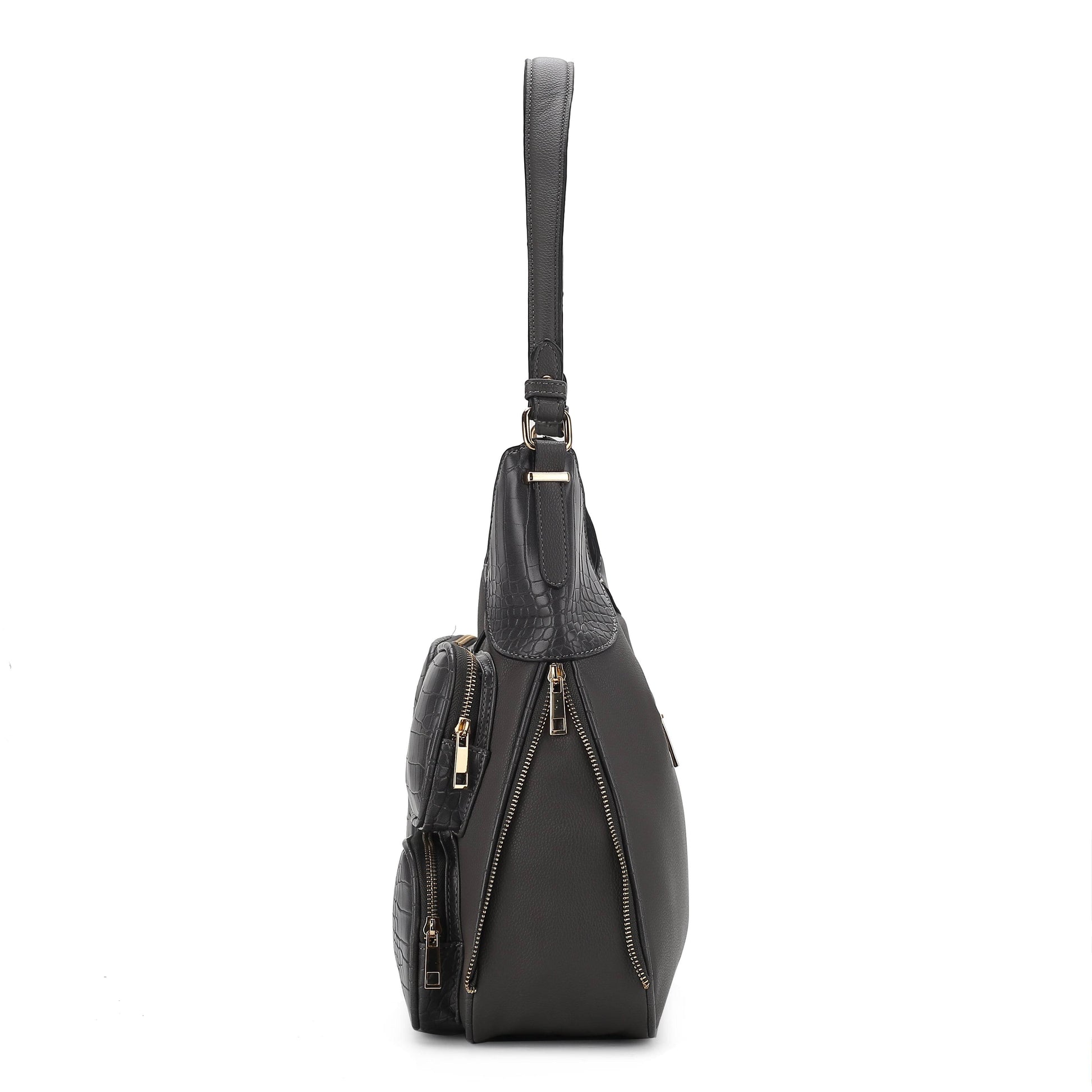 Daphne Crocodile-embossed Shoulder Handbag Vegan Leather Women - Dressect