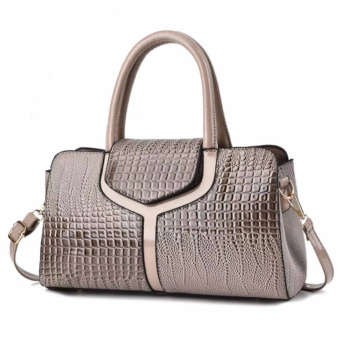 Fashionable Classic Retro Shoulder Bag Large Capacity Crocodile Pattern Crossbody Bag Minimalist Tote Bag