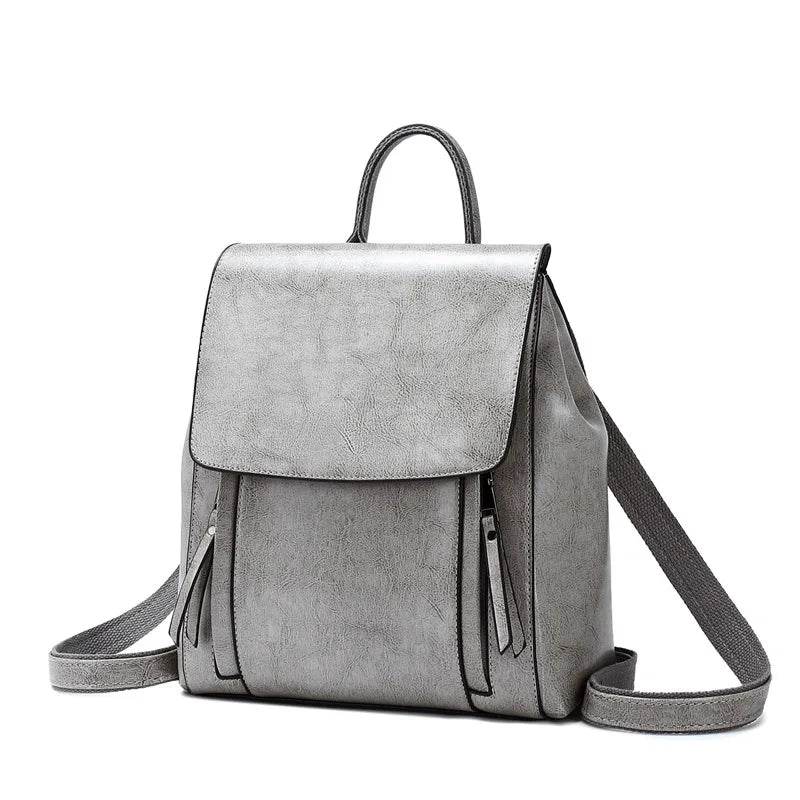 Women Backpack Cross body Shoulder Bag Genuine Leather Female Natural Skin Book Laptop Rucksack Messenger Bags - Dressect