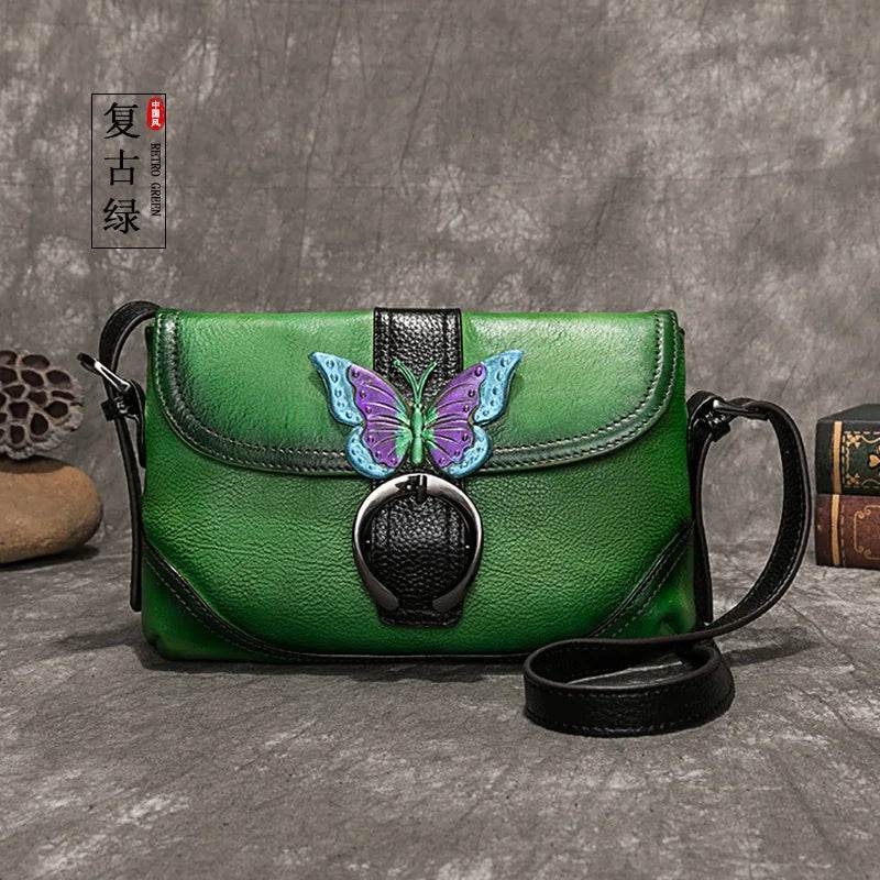 Women Genuine Leather Hand Bag 2025 Collection New Hand Painted Shoulder Bags Casual Bag - Dressect