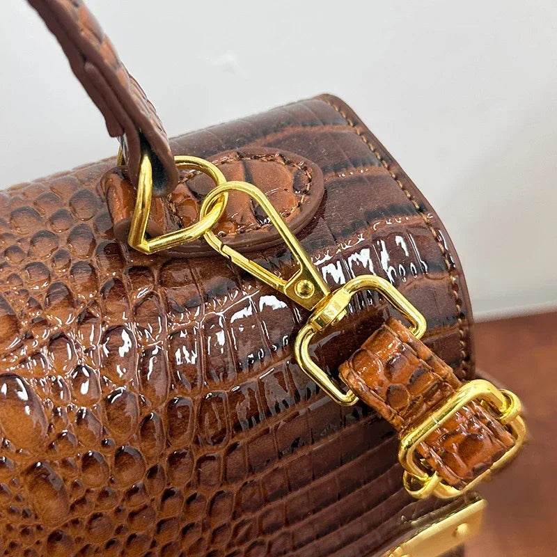 Designer Women Crocodile Pattern Crossbody Bag - Dressect