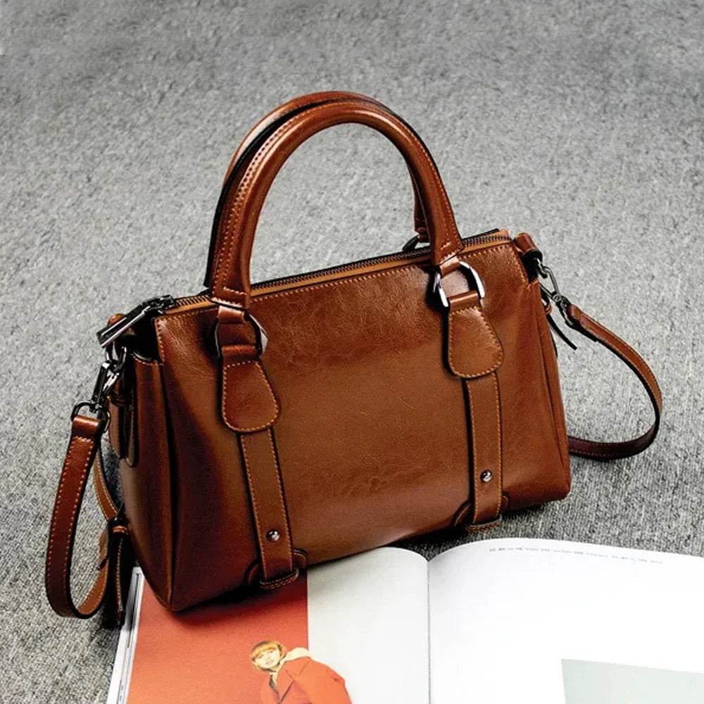 Tote Bag - Genuine Leather Women Shoulder Cross body Handbag - Dressect