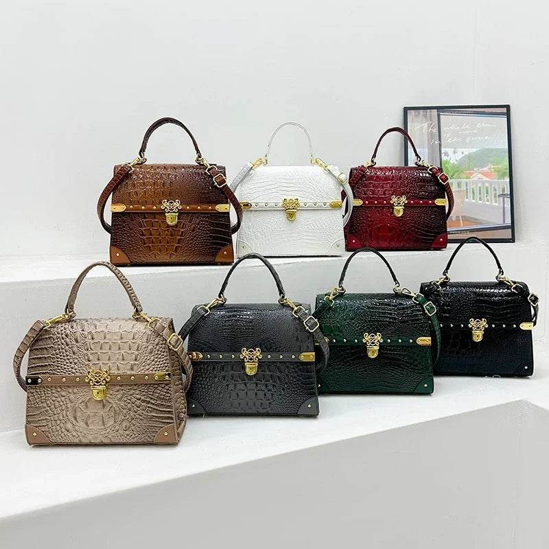 Designer Women Crocodile Pattern Crossbody Bag - Dressect