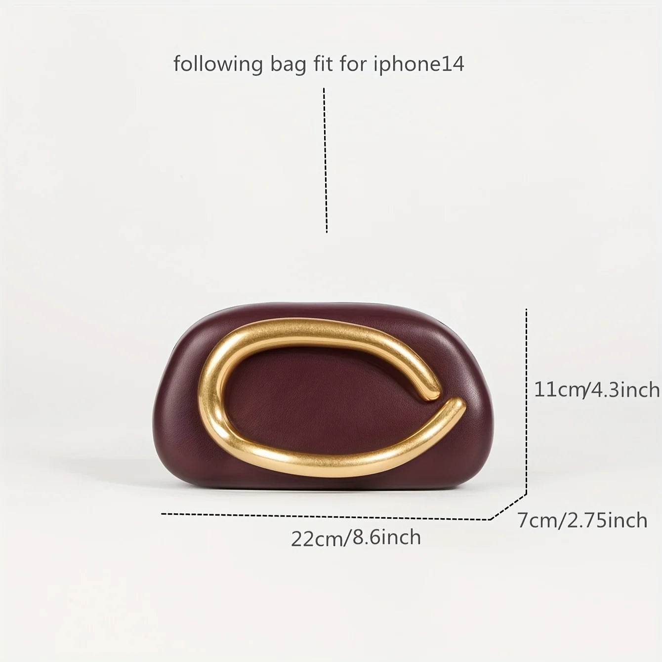 Gold Metal Closure Box Clutch Bag - Dressect