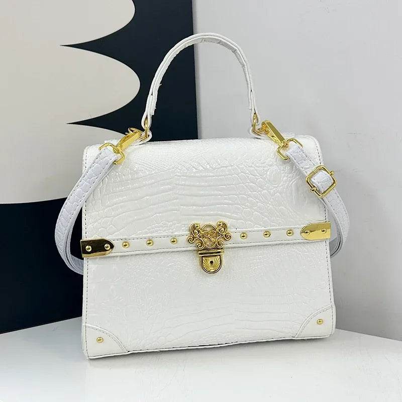 Designer Women Crocodile Pattern Crossbody Bag - Dressect
