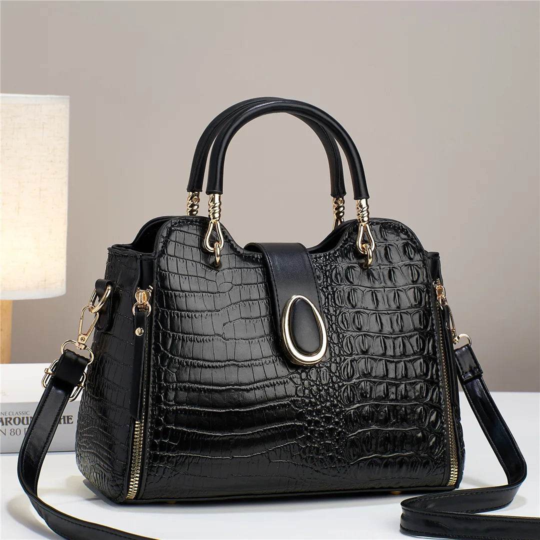 Designer High Quality Leather Women'S Handbag Crocodile Patterned - Dressect