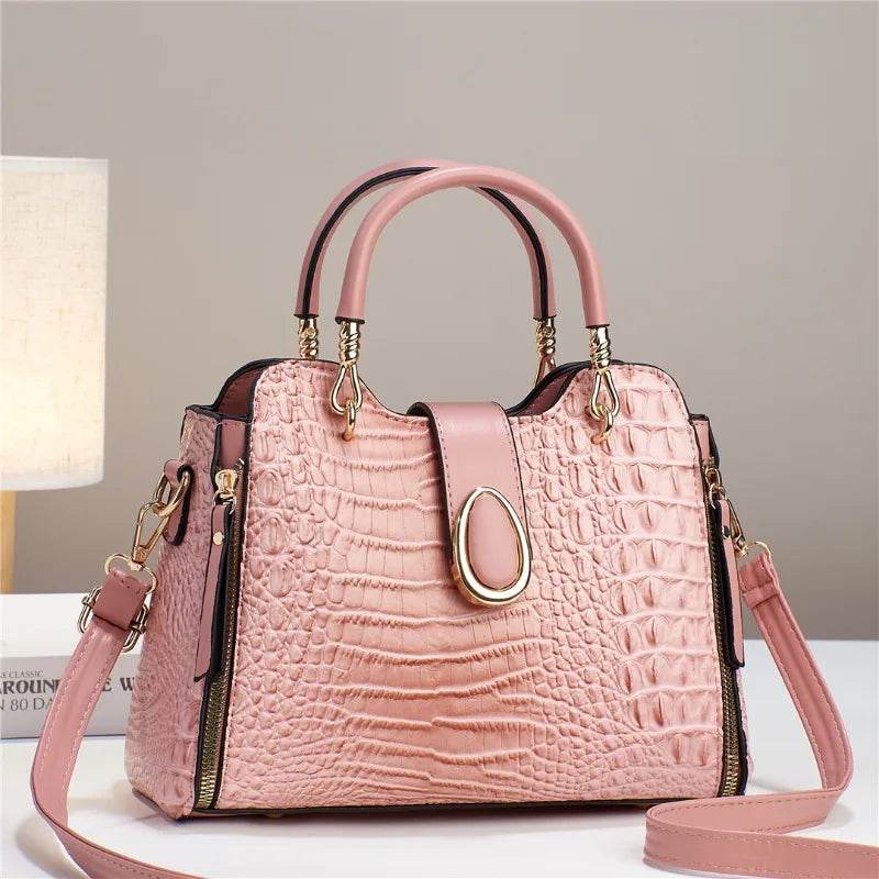 Designer High Quality Leather Women'S Handbag Crocodile Patterned - Dressect