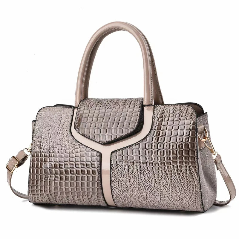 Fashionable Classic Retro Shoulder Bag Large Capacity Crocodile Pattern Crossbody Bag Minimalist Tote Bag
