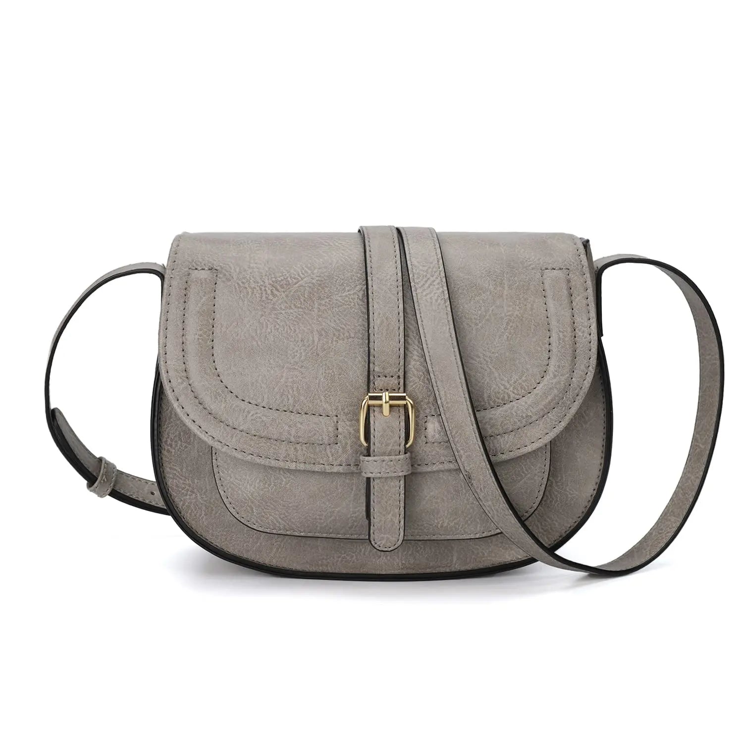 Besty Bewildered Crossbody Bag for Women Small Satchel and Shoulder Bag Vintage Saddle Vegan Leather