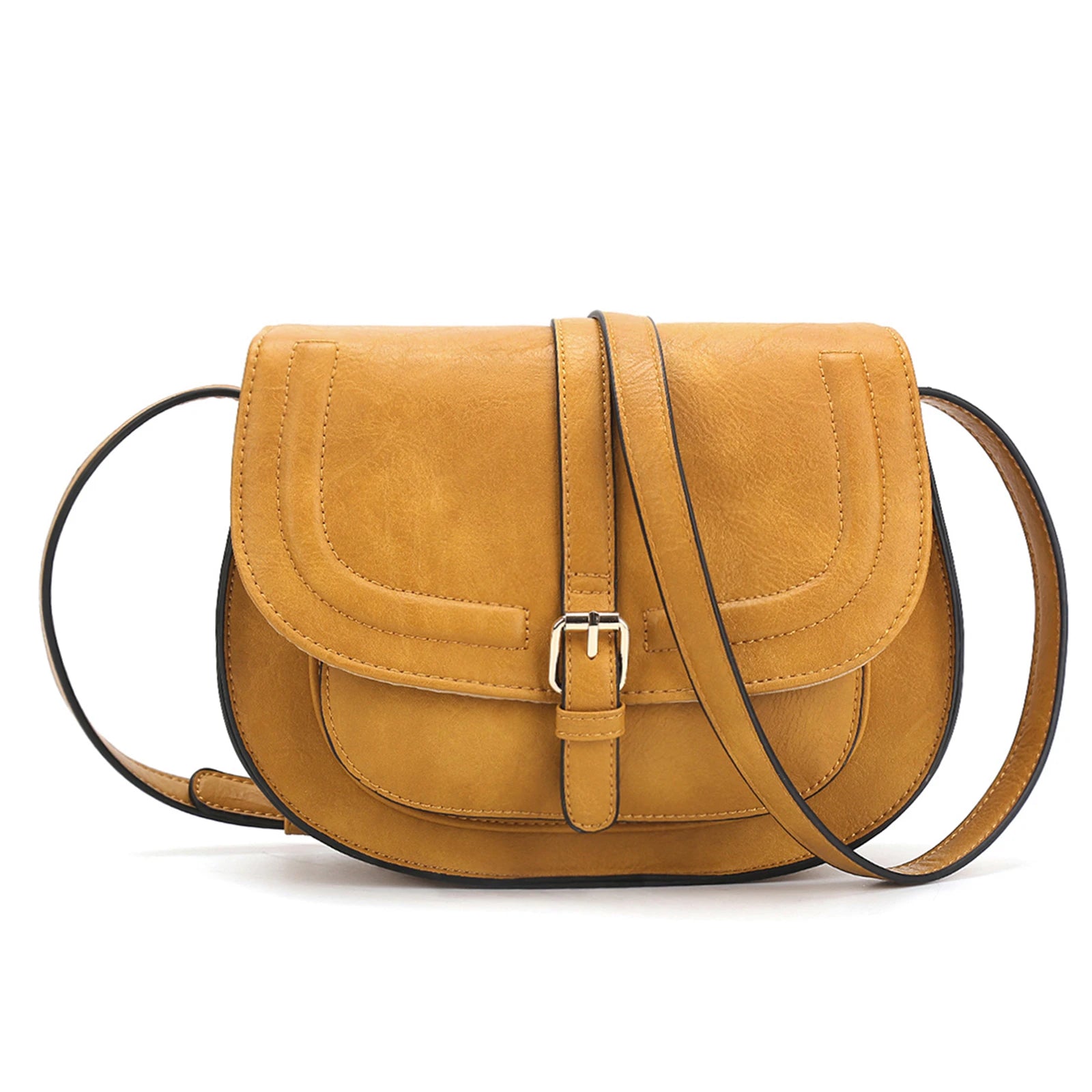 Besty Bewildered Crossbody Bag for Women Small Satchel and Shoulder Bag Vintage Saddle Vegan Leather