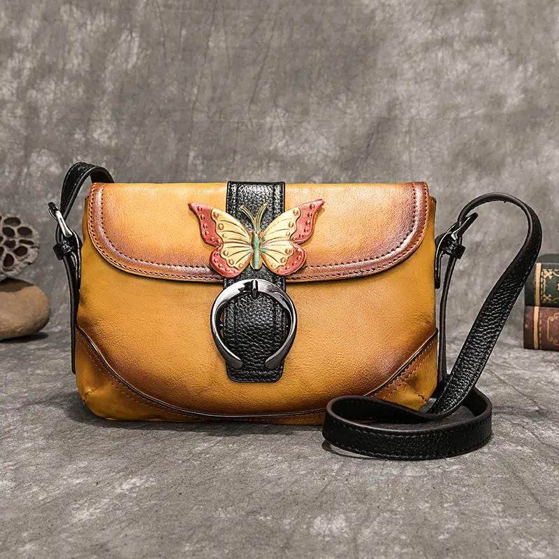 Women Genuine Leather Hand Bag 2025 Collection New Hand Painted Shoulder Bags Casual Bag - Dressect