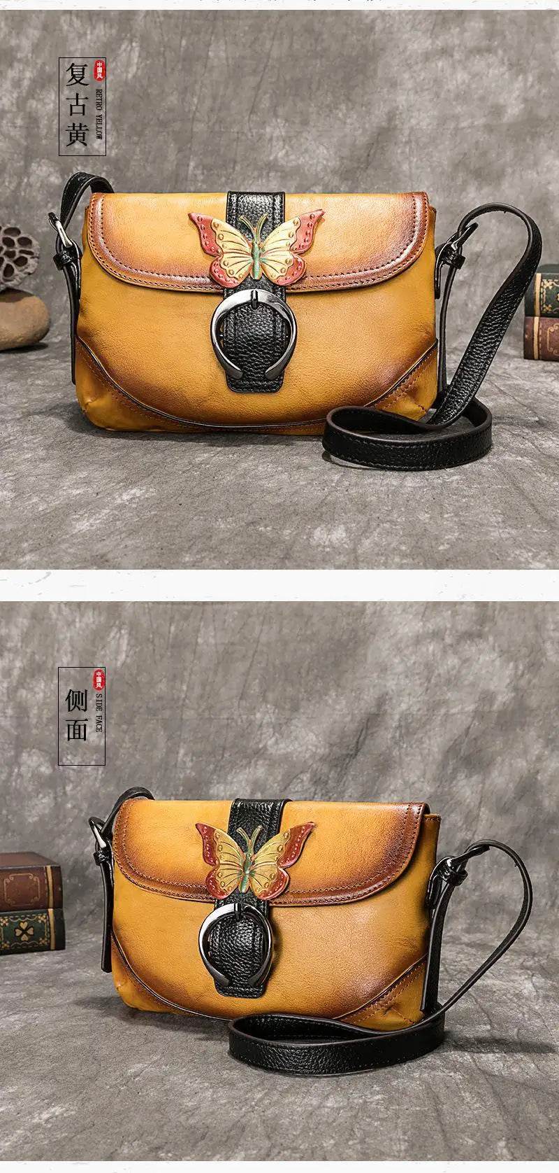 Women Genuine Leather Hand Bag 2025 Collection New Hand Painted Shoulder Bags Casual Bag - Dressect