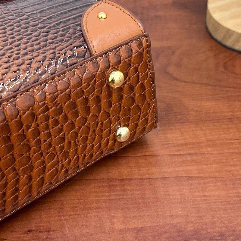 Designer Women Crocodile Pattern Crossbody Bag - Dressect