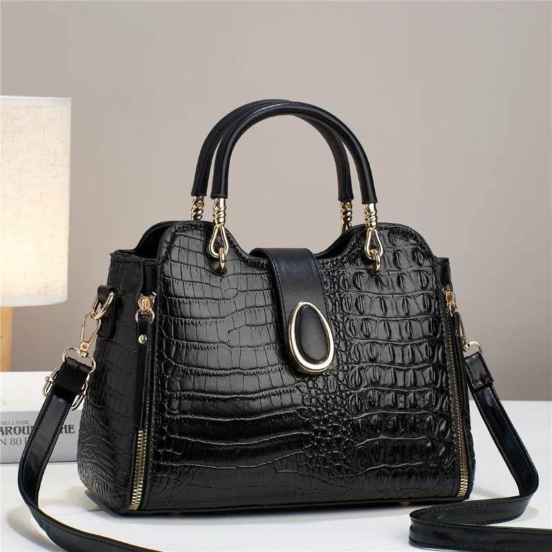 Designer High Quality Leather Women'S Handbag Crocodile Patterned - Dressect