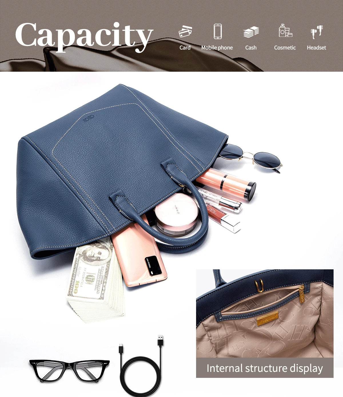 Tote Bag 2025 New Simple Hourglass Bag with Removable Shoulder Strap Business Wallet - Dressect
