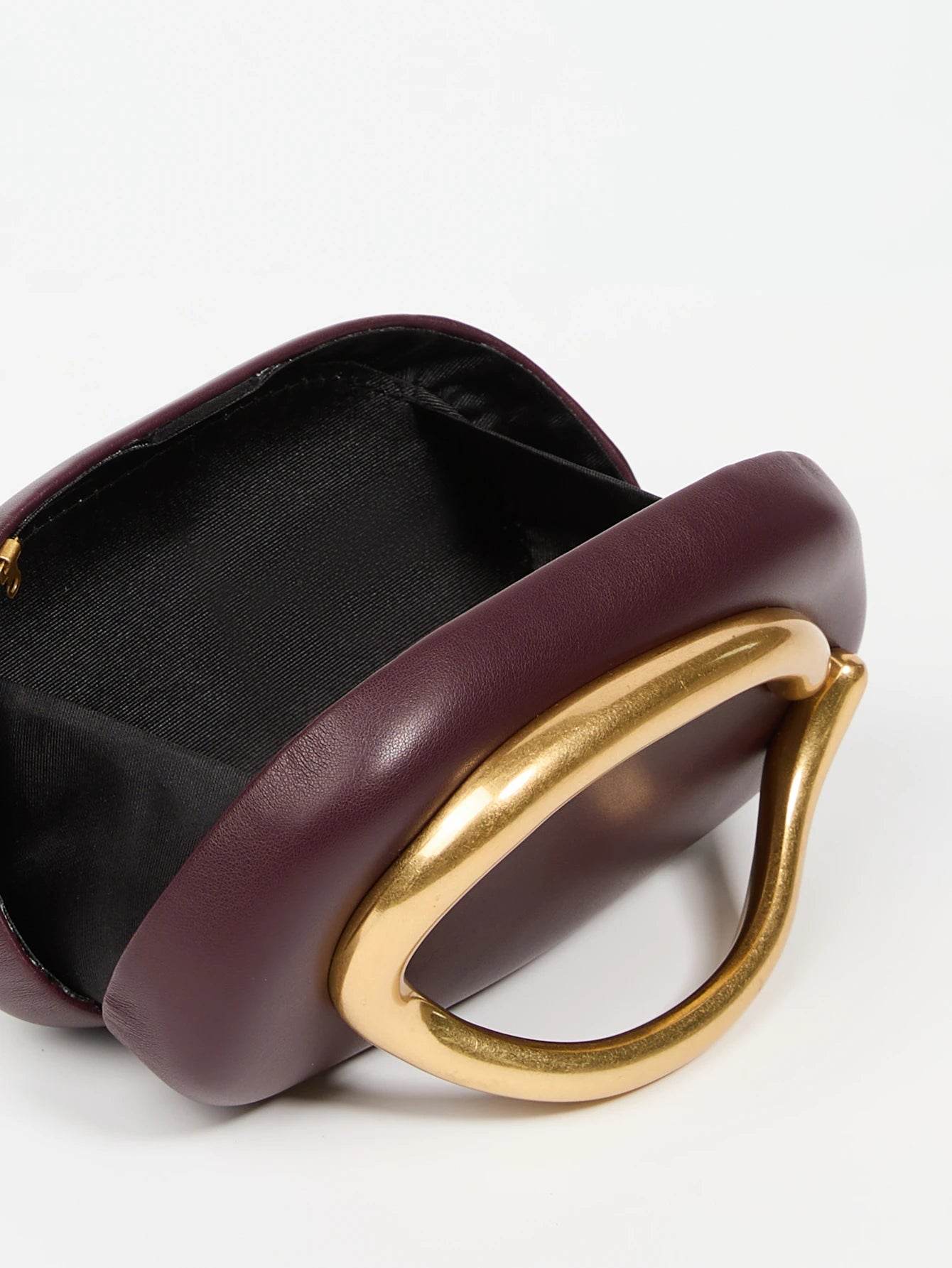 Gold Metal Closure Box Clutch Bag - Dressect