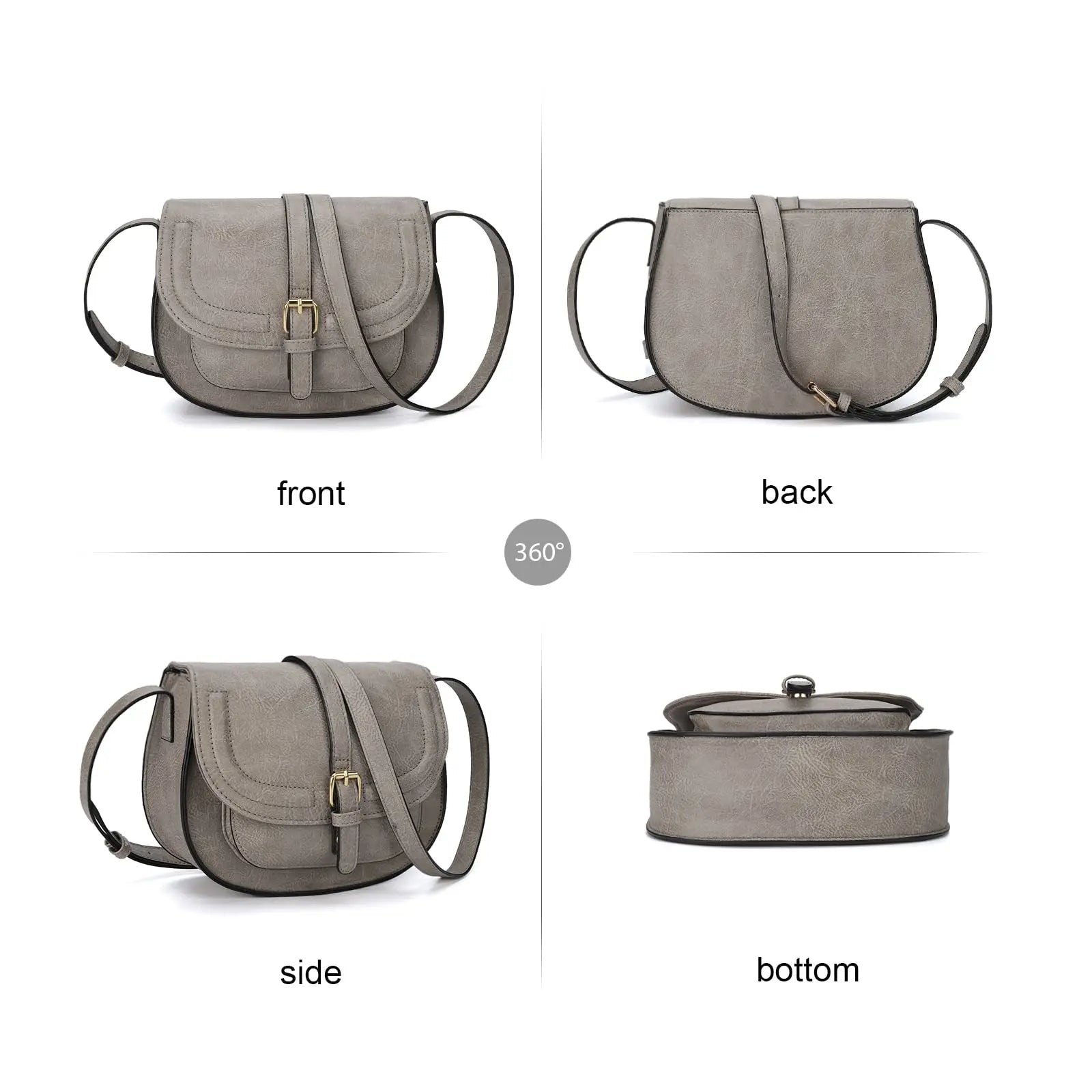 Besty Bewildered Crossbody Bag for Women Small Satchel and Shoulder Bag Vintage Saddle Vegan Leather