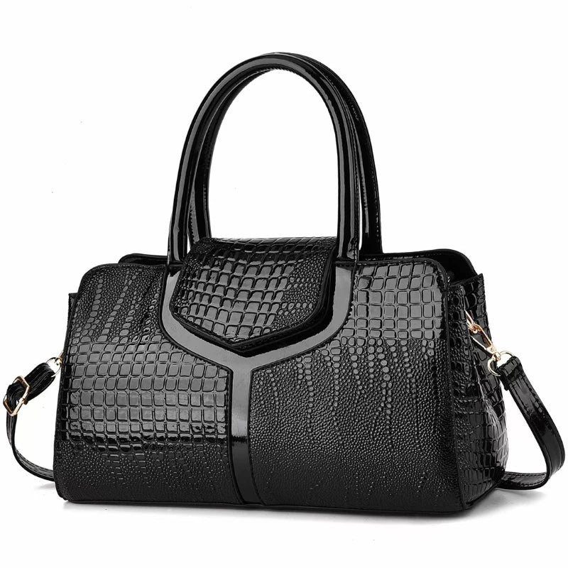 Fashionable Classic Retro Shoulder Bag Large Capacity Crocodile Pattern Crossbody Bag Minimalist Tote Bag