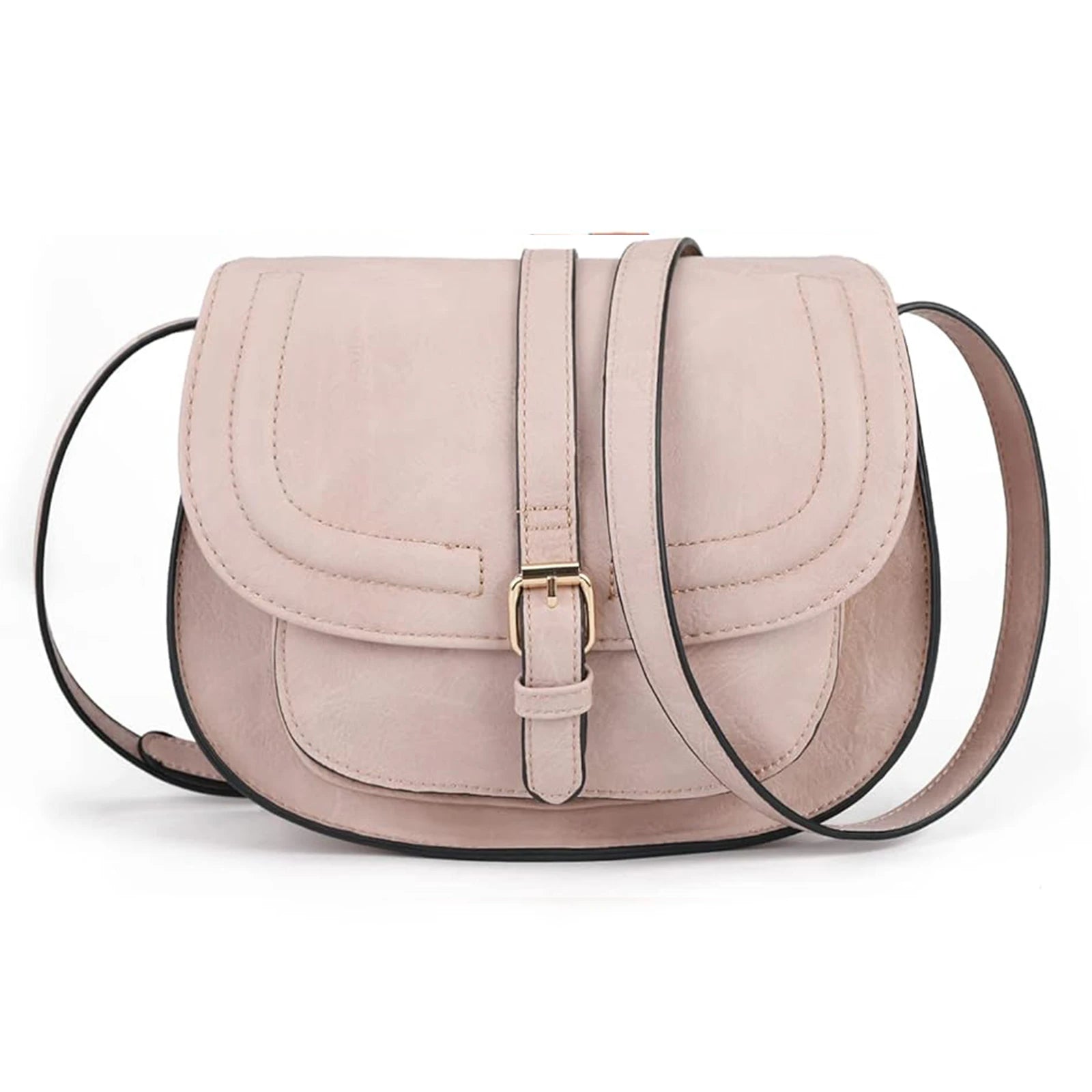 Besty Bewildered Crossbody Bag for Women Small Satchel and Shoulder Bag Vintage Saddle Vegan Leather