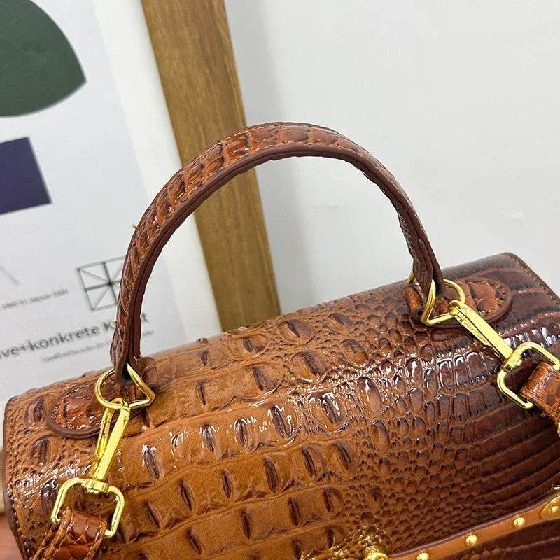 Designer Women Crocodile Pattern Crossbody Bag - Dressect