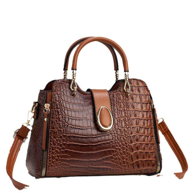 Designer High Quality Leather Women'S Handbag Crocodile Patterned - Dressect