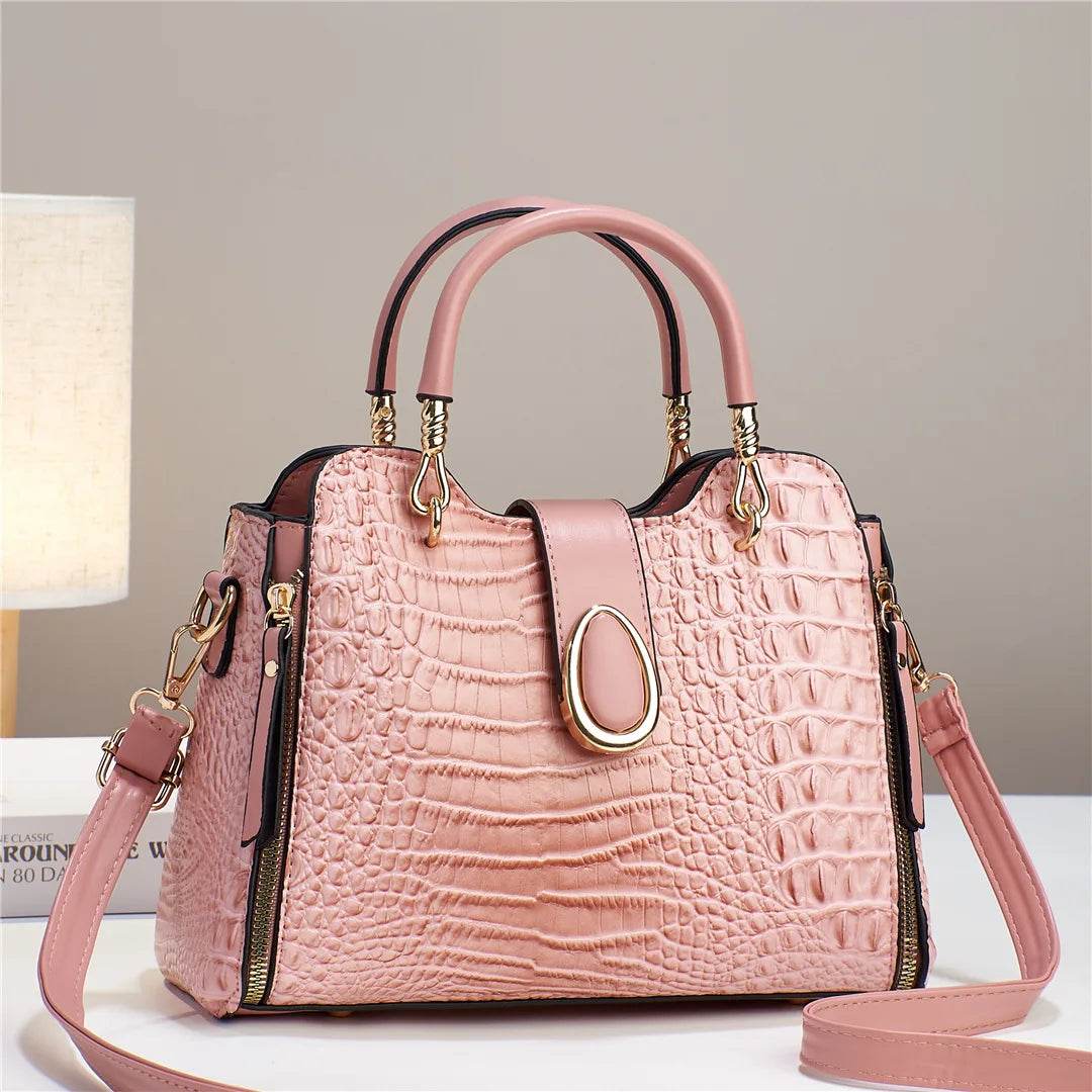Designer High Quality Leather Women'S Handbag Crocodile Patterned - Dressect