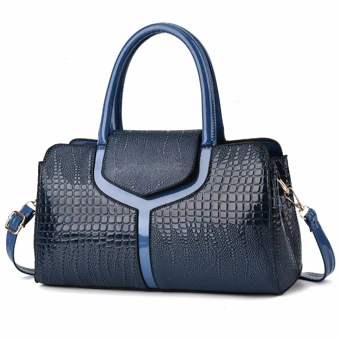 Fashionable Classic Retro Shoulder Bag Large Capacity Crocodile Pattern Crossbody Bag Minimalist Tote Bag