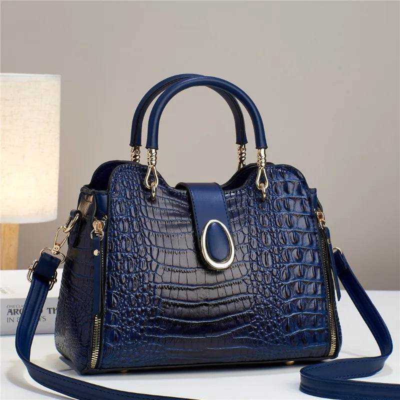Designer High Quality Leather Women'S Handbag Crocodile Patterned - Dressect