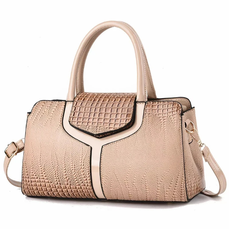 Fashionable Classic Retro Shoulder Bag Large Capacity Crocodile Pattern Crossbody Bag Minimalist Tote Bag