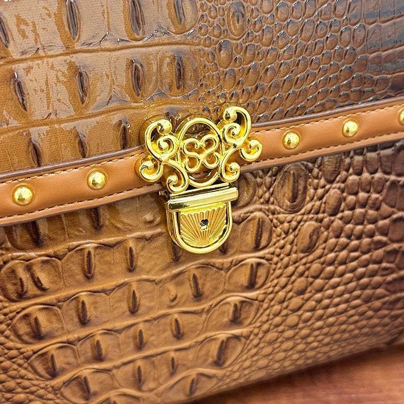Designer Women Crocodile Pattern Crossbody Bag - Dressect