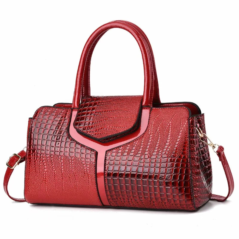 Fashionable Classic Retro Shoulder Bag Large Capacity Crocodile Pattern Crossbody Bag Minimalist Tote Bag