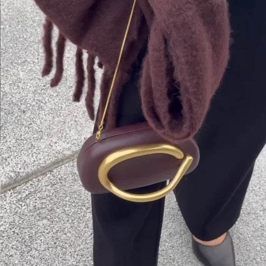 Gold Metal Closure Box Clutch Bag - Dressect