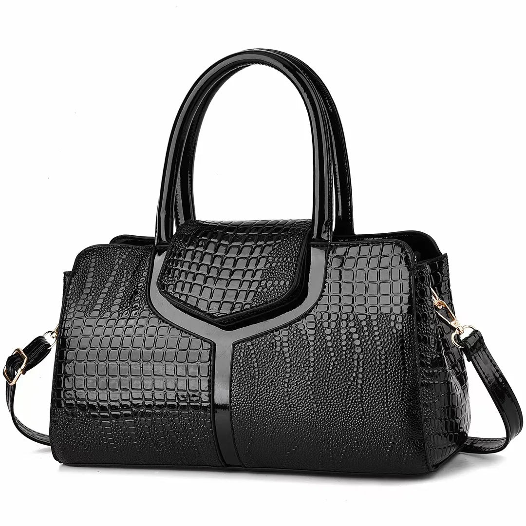 Fashionable Classic Retro Shoulder Bag Large Capacity Crocodile Pattern Crossbody Bag Minimalist Tote Bag