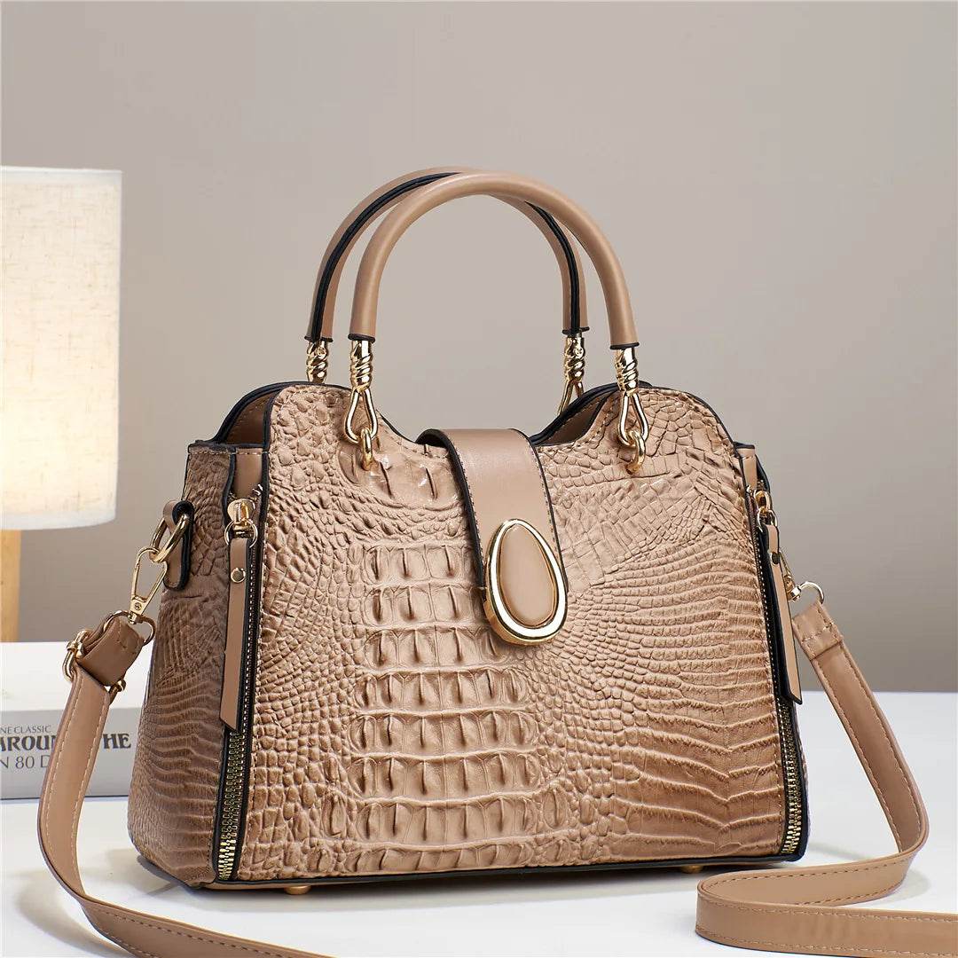Designer High Quality Leather Women'S Handbag Crocodile Patterned - Dressect