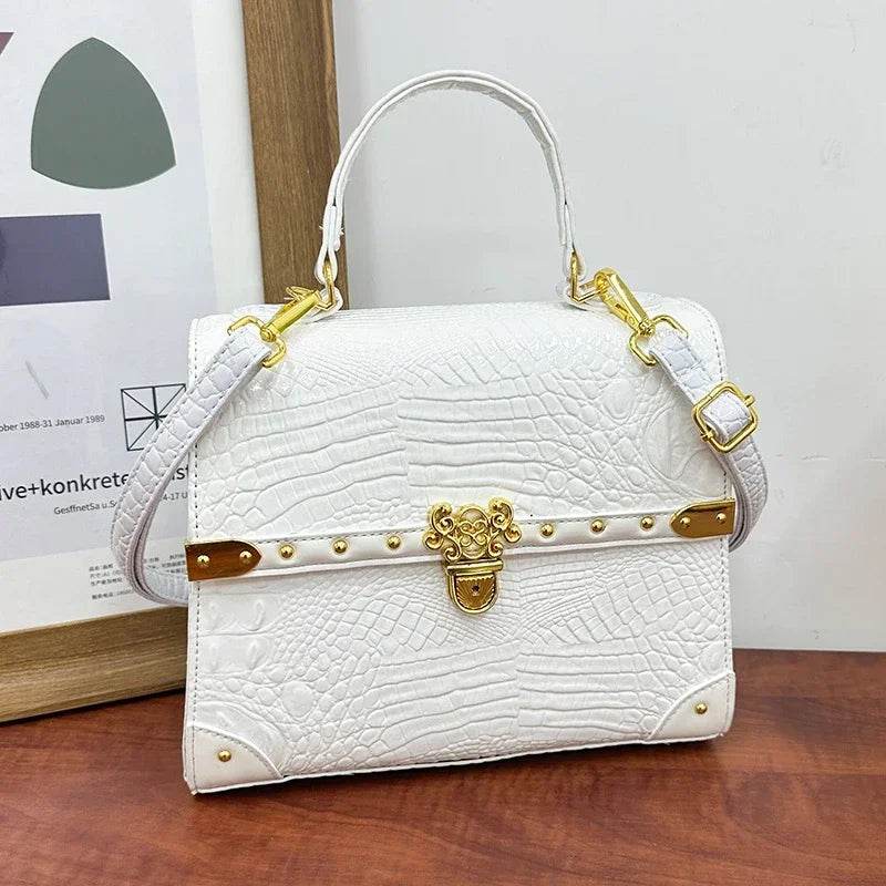 Designer Women Crocodile Pattern Crossbody Bag - Dressect