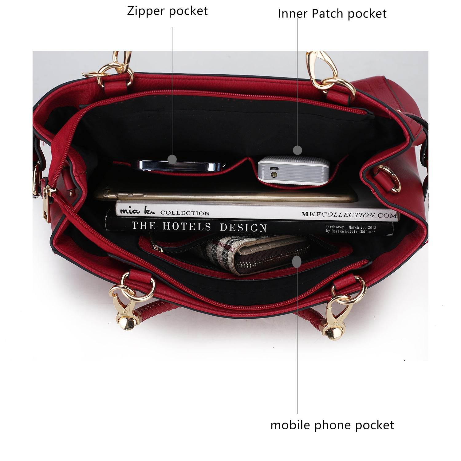 MKF Collection Tenna Vegan Leather Women Satchel Bag by Mia K - Dressect