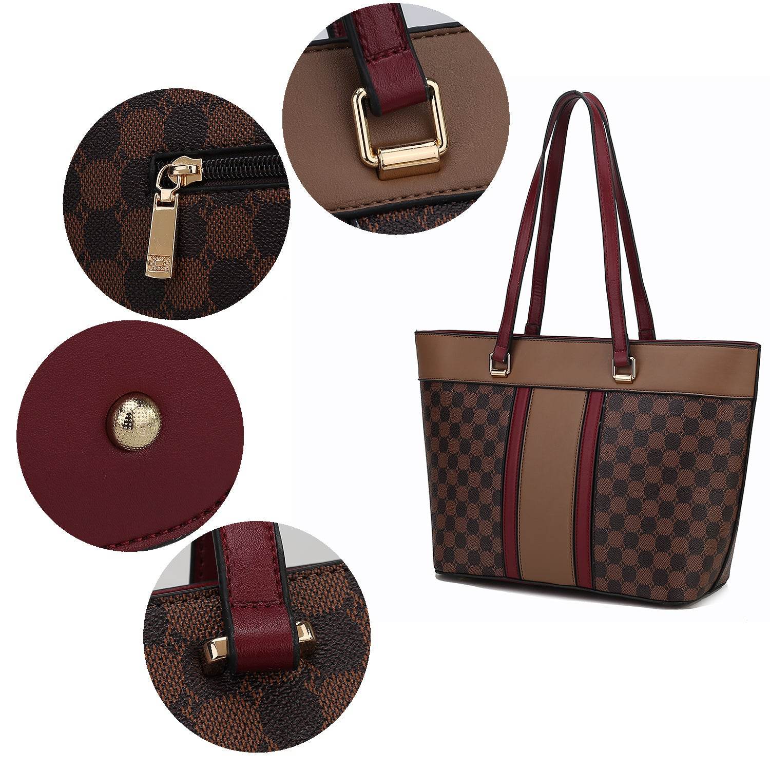 Fabiola Vegan Leather Womens Tote Bag with wallet - Dressect