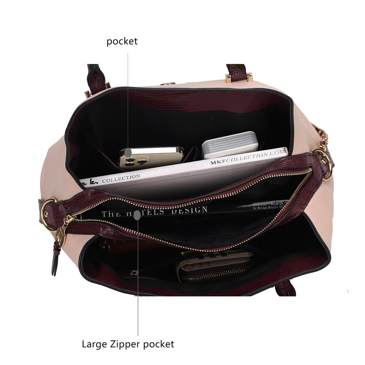 MKF Edith Tote Handbag with Wallet Vegan Leather Women by Mia K - Dressect