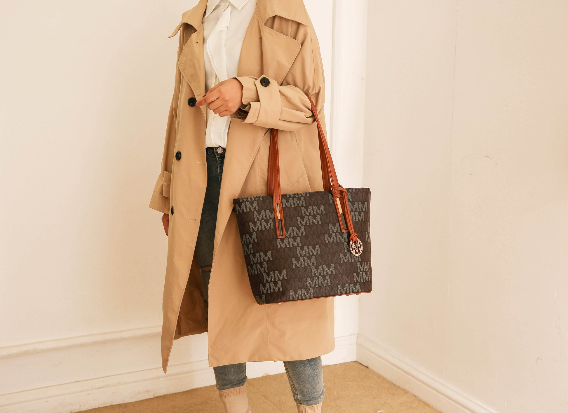 3PC Aylet M Tote with Mini Bag and Wristlet Pouch - Dressect