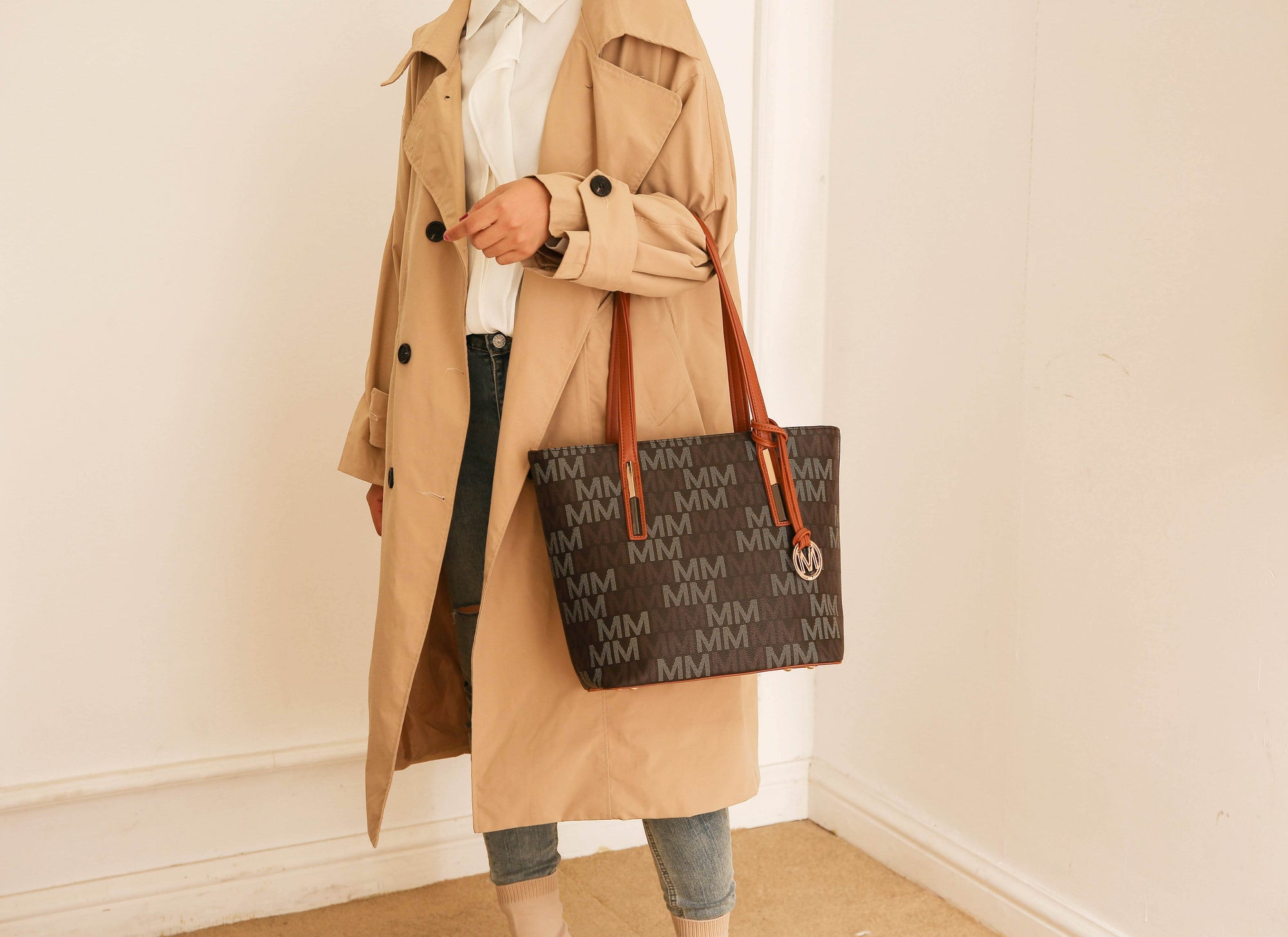 3PC Aylet M Tote with Mini Bag and Wristlet Pouch - Dressect